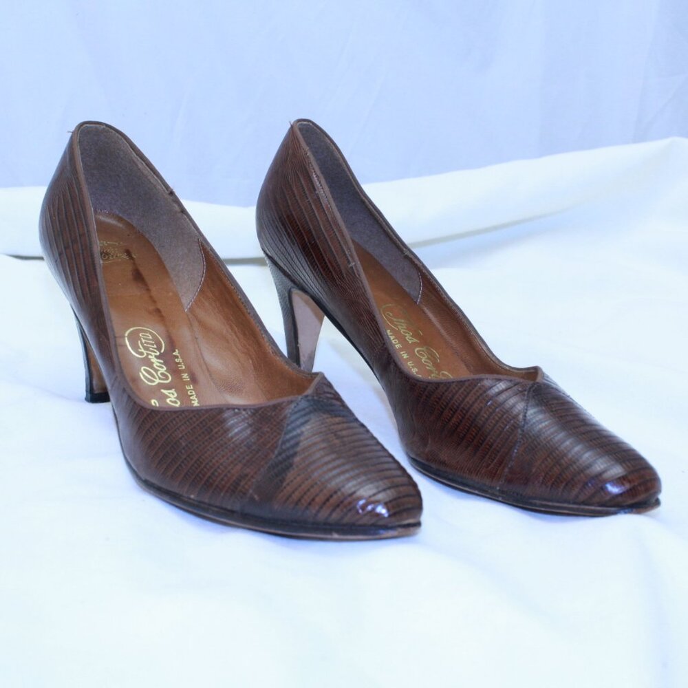 Thomas Cort Ltd Size 9.5 Slim Fit Genuine Lizard Pumps Heels - VTG  Made In USA